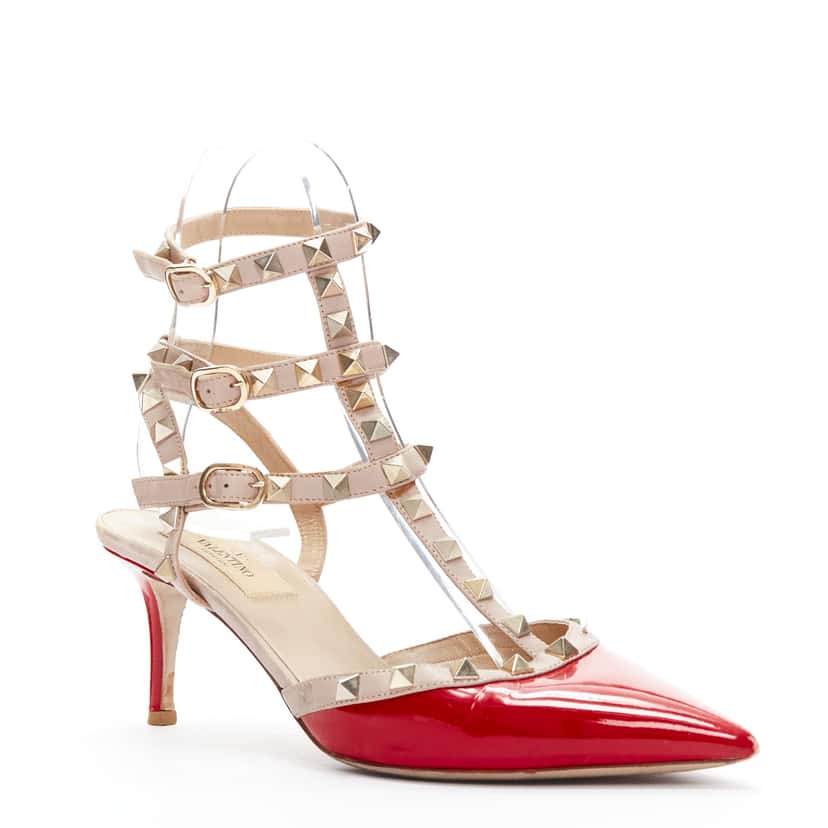 Valentino Garavani Rockstud Red Leather Fair condition - Back View