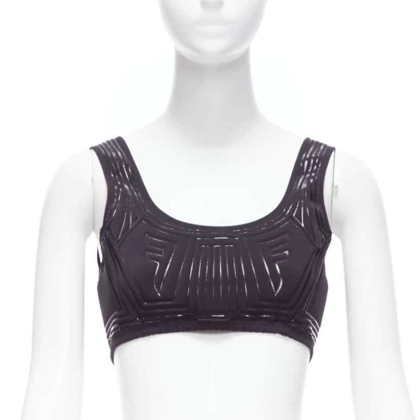 Fendi FF Logo Bra Top Black Polyamide Never worn - Front View