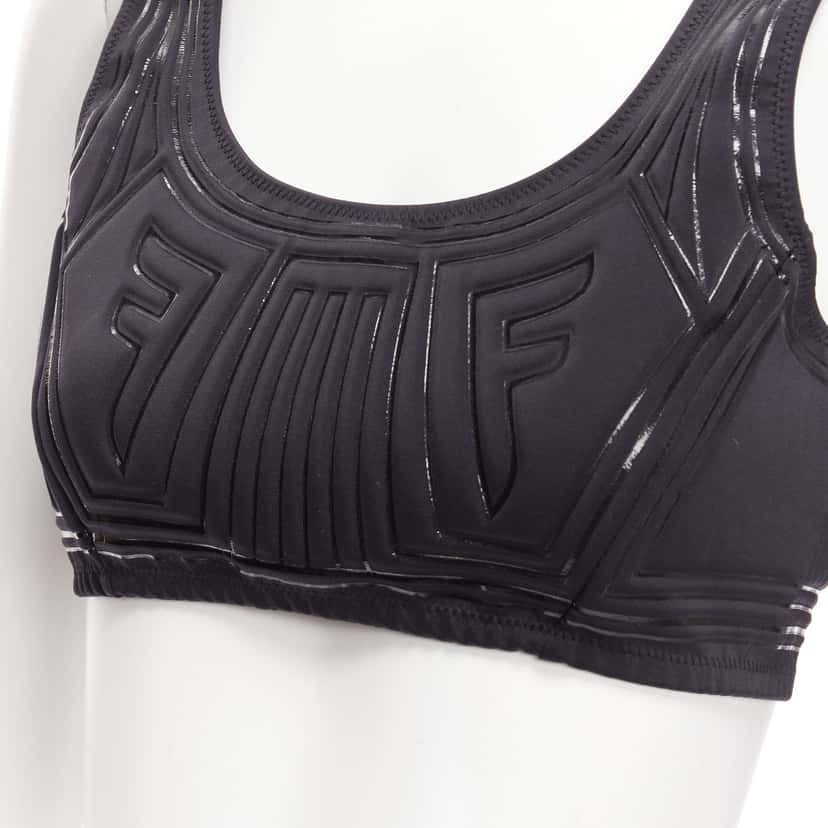 Fendi FF Logo Bra Top Black Polyamide Never worn - Back View
