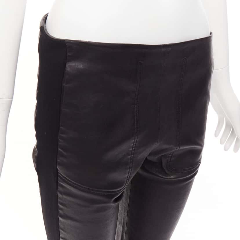 Balenciaga Striped Cropped Pants Black Leather Never worn - Back View