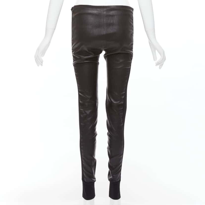 Balenciaga Striped Cropped Pants Black Leather Never worn - Box View