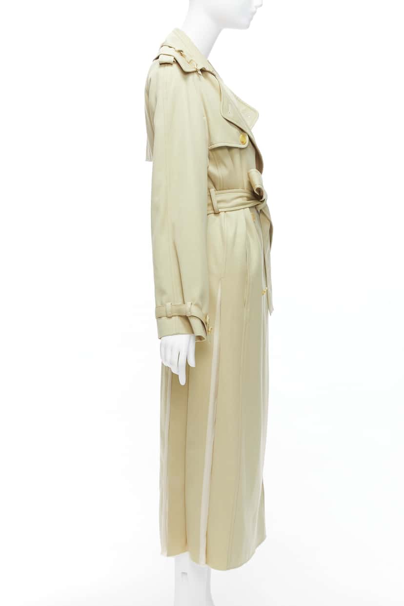 Gabriela Hearst Wool Silk Pleats Trench Beige Wool Very good condition - Box View