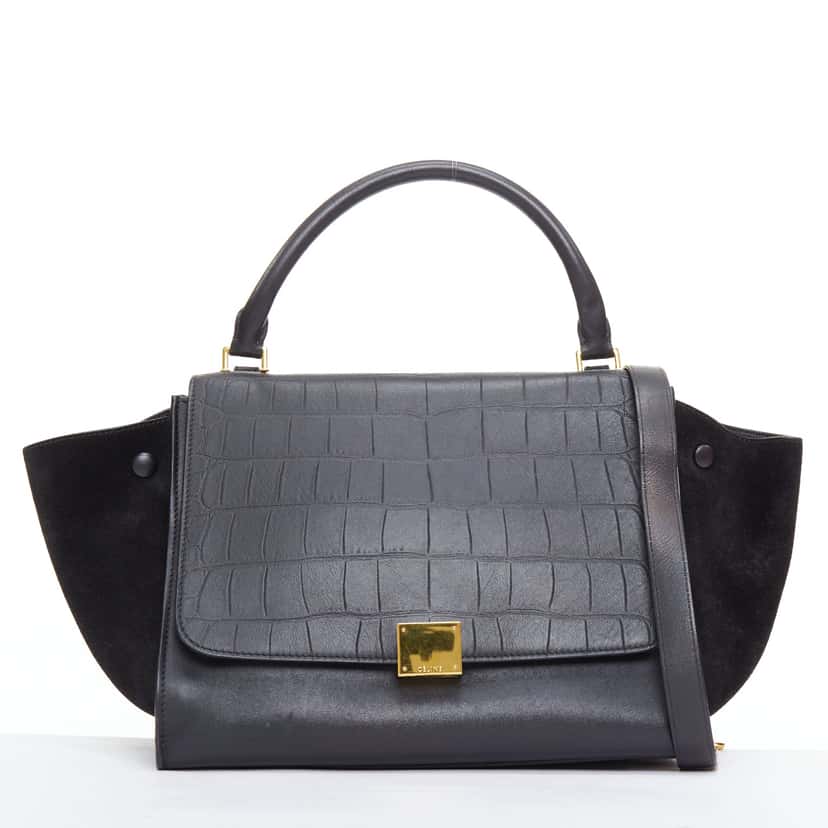 Celine Trapeze Black Leather Good condition - Front View