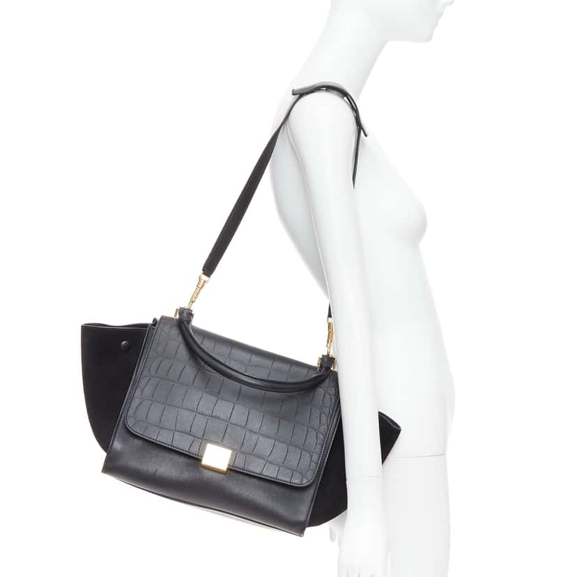 Celine Trapeze Black Leather Good condition - Back View
