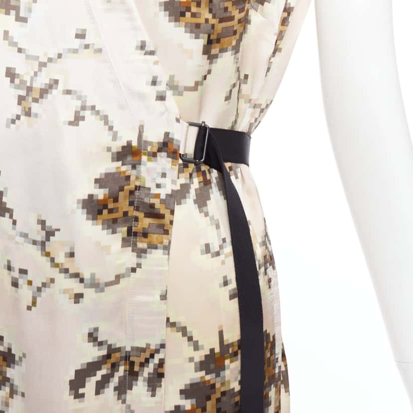 Dries Van Noten Pixel Satin Dress MultiColor Viscose Fair condition - Back View