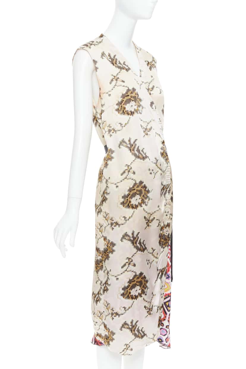 Dries Van Noten Pixel Satin Dress MultiColor Viscose Fair condition - Inside View