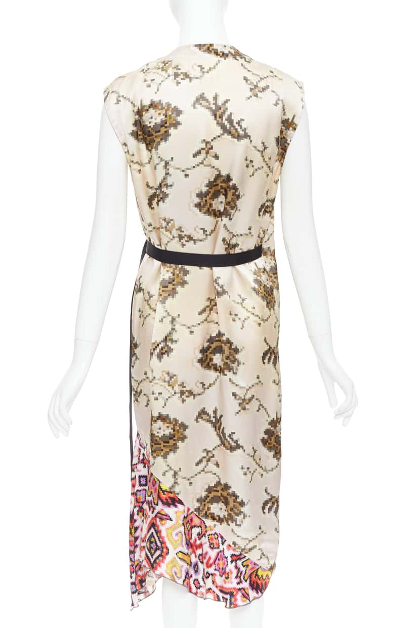 Dries Van Noten Pixel Satin Dress MultiColor Viscose Fair condition - Box View