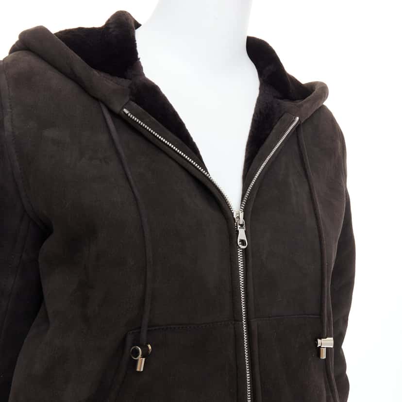 Loewe Brown Shearling Suede Jacket Brown Leather Good condition - Back View