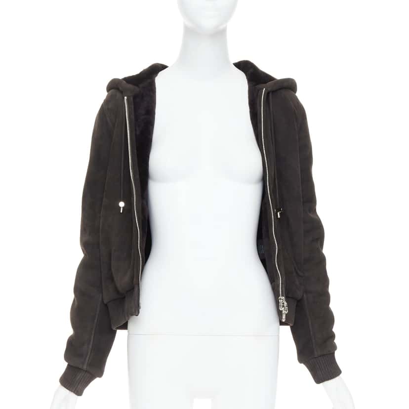 Loewe Brown Shearling Suede Jacket Brown Leather Good condition - Inside View
