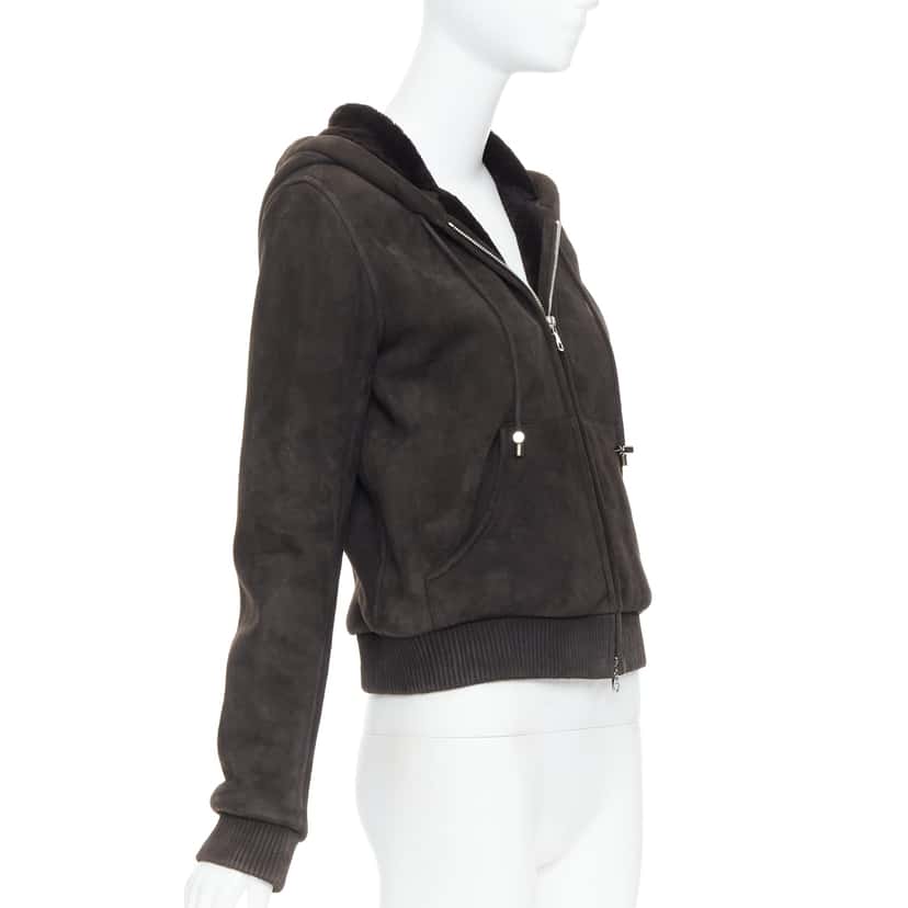 Loewe Brown Shearling Suede Jacket Brown Leather Good condition - Model View