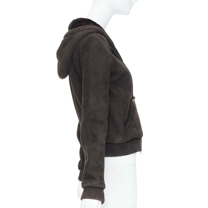 Loewe Brown Shearling Suede Jacket Brown Leather Good condition - Box View