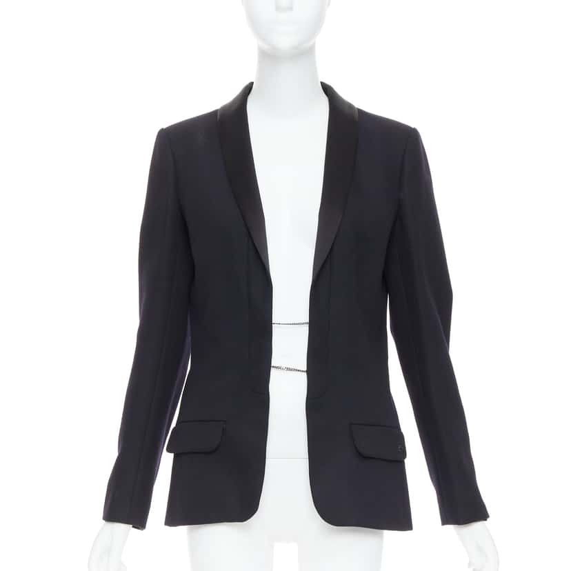 Chanel Wool Tuxedo Blazer Black Wool Never worn, with tag - Front View