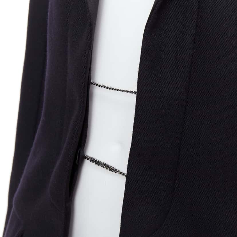 Chanel Wool Tuxedo Blazer Black Wool Never worn, with tag - Back View