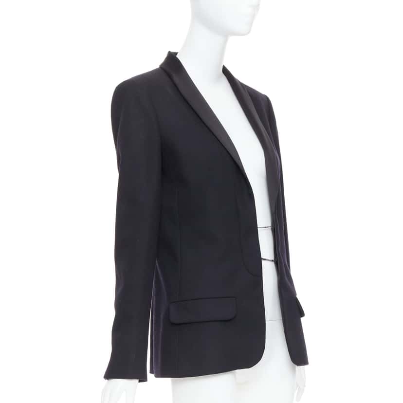 Chanel Wool Tuxedo Blazer Black Wool Never worn, with tag - Inside View