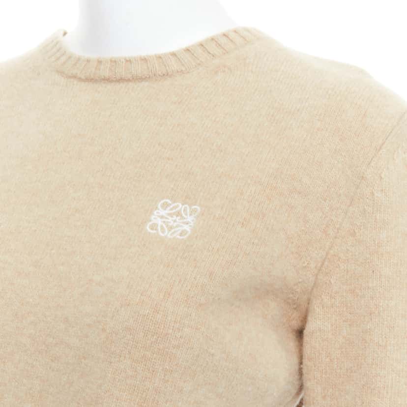 Loewe Anagram Crew Sweater Beige Wool Very good condition - Back View