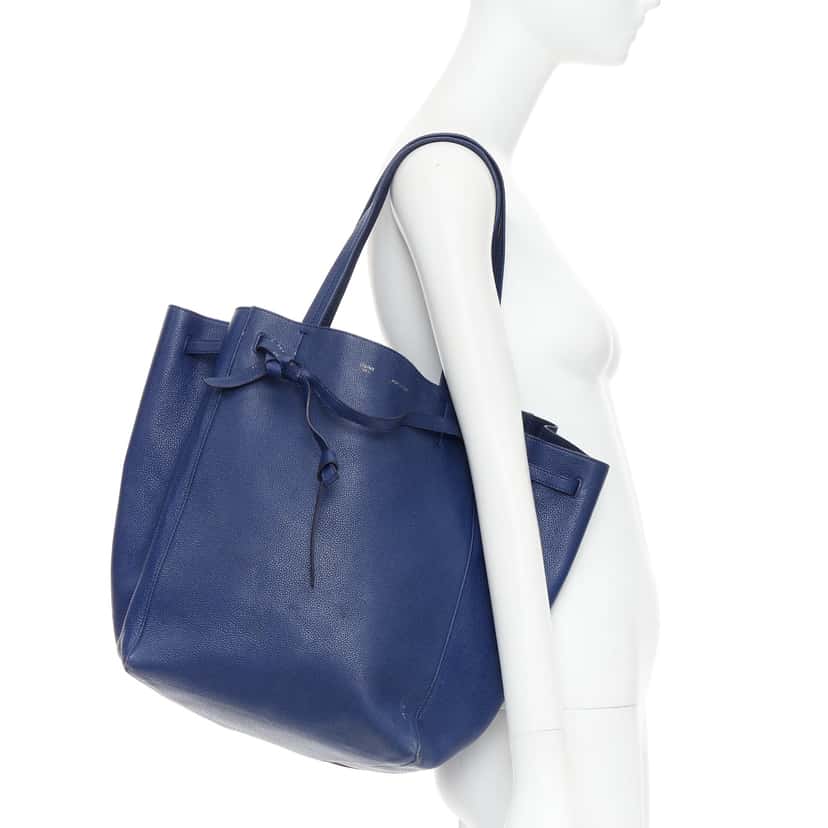 Celine Cabas Phantom Blue Leather Fair condition - Back View