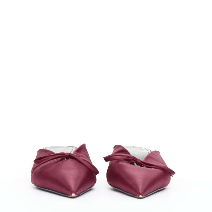 Balenciaga Knife Mules Burgundy Silk Very good condition - Inside View