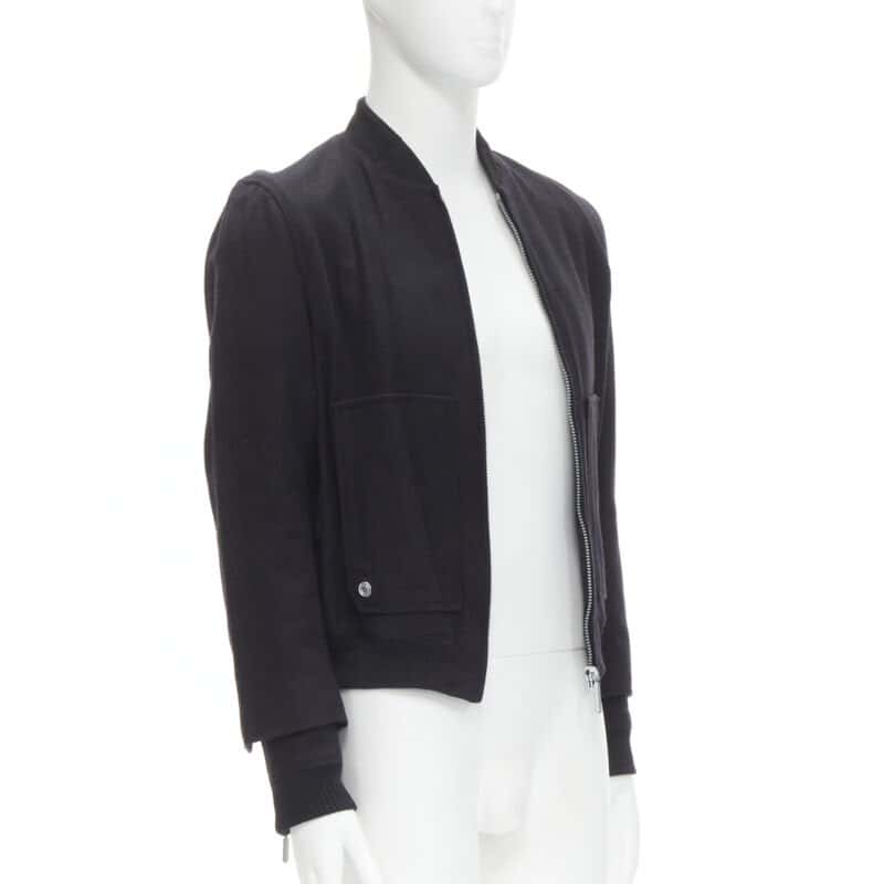 Balenciaga Black Wool Bomber Jacket Black Wool Never worn - Inside View