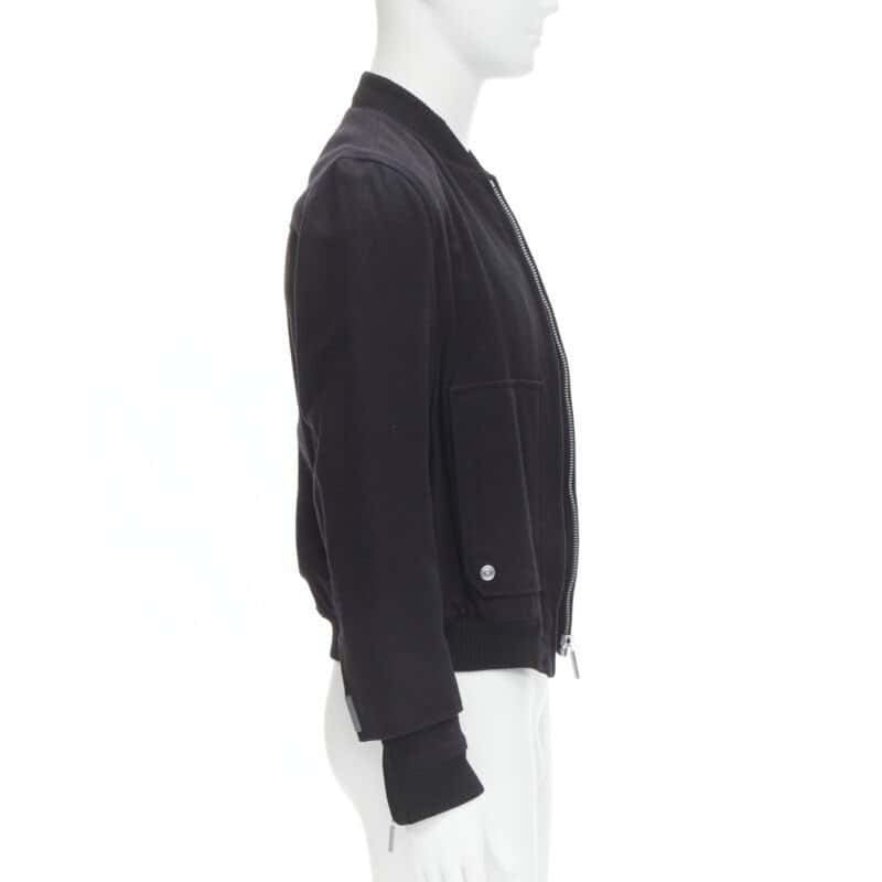 Balenciaga Black Wool Bomber Jacket Black Wool Never worn - Model View