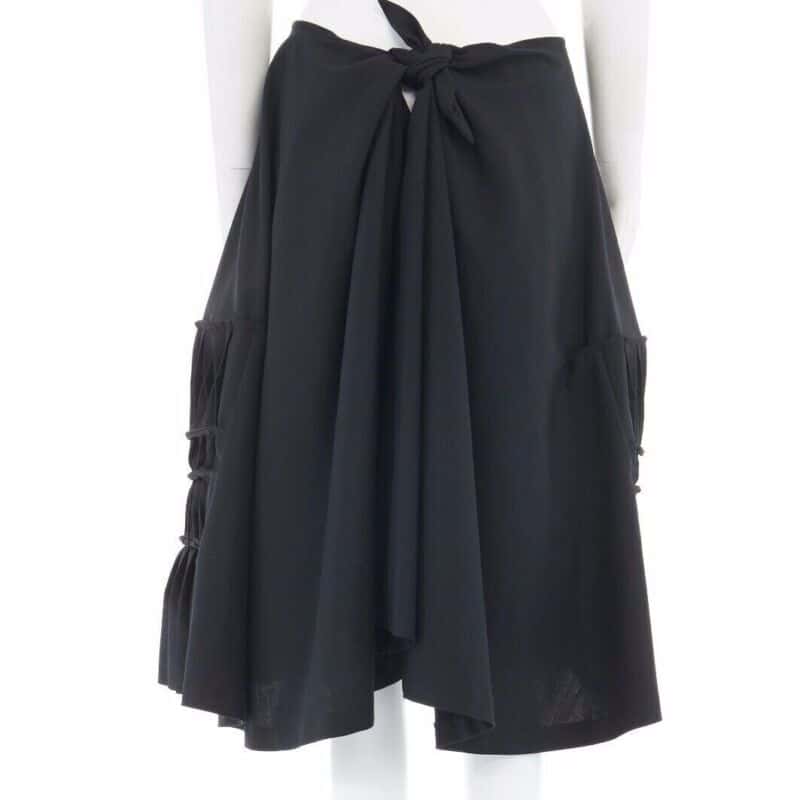 Junya Watanabe Origami Wrap Skirt Black Wool Never worn - Box View