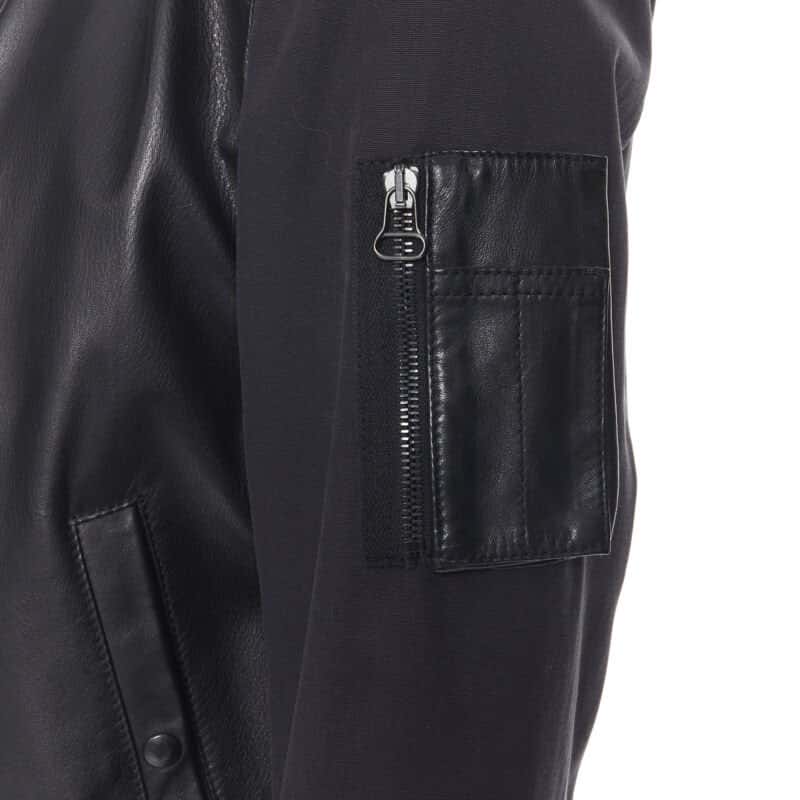 Lanvin Black Leather MA1 Bomber Black Leather Very good condition - Back View