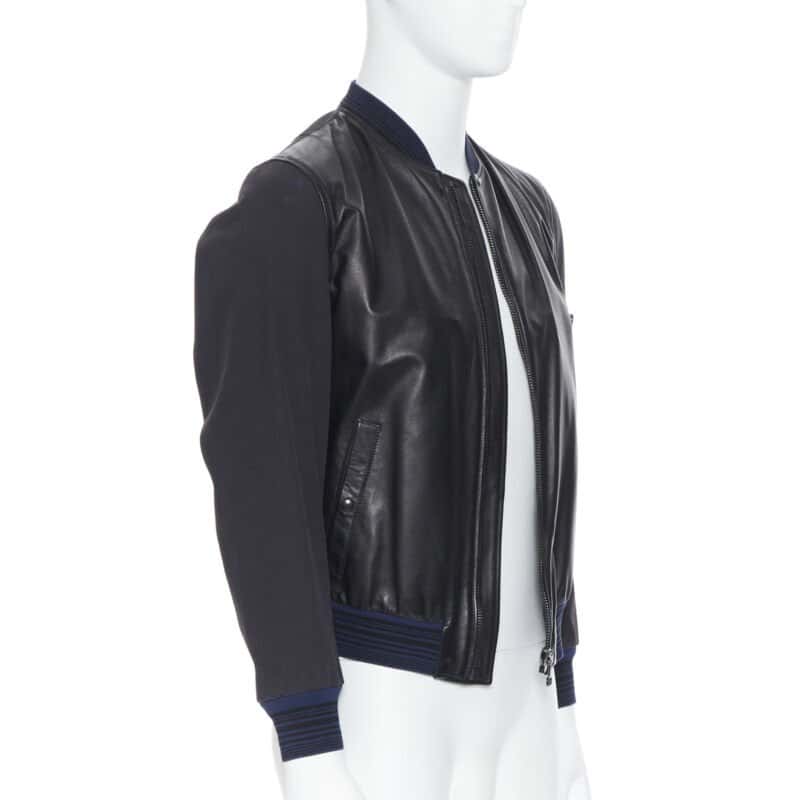 Lanvin Black Leather MA1 Bomber Black Leather Very good condition - Inside View