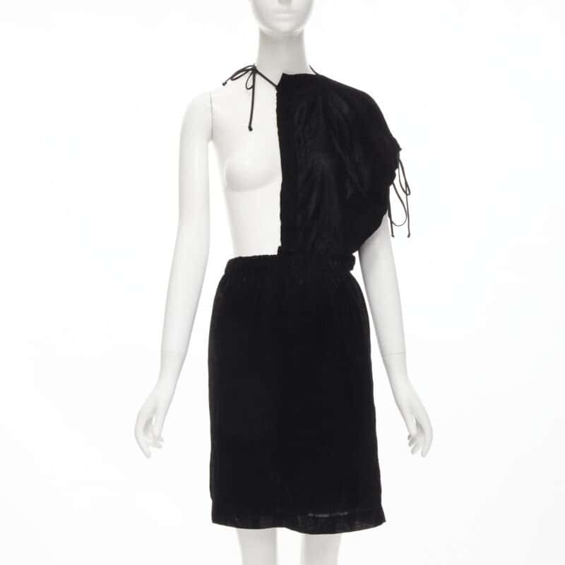 Comme Des Garcons Velvet Sash Skirt Black Velvet Very good condition - Front View