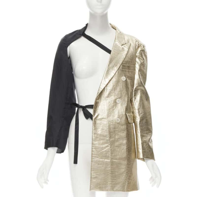 Comme Des Garcons Pleated Harness Jacket Gold Polyester Never worn, with tag - Front View