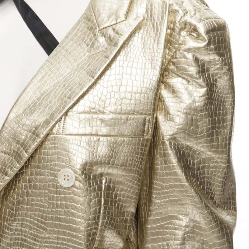 Comme Des Garcons Pleated Harness Jacket Gold Polyester Never worn, with tag - Back View