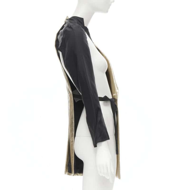 Comme Des Garcons Pleated Harness Jacket Gold Polyester Never worn, with tag - Model View