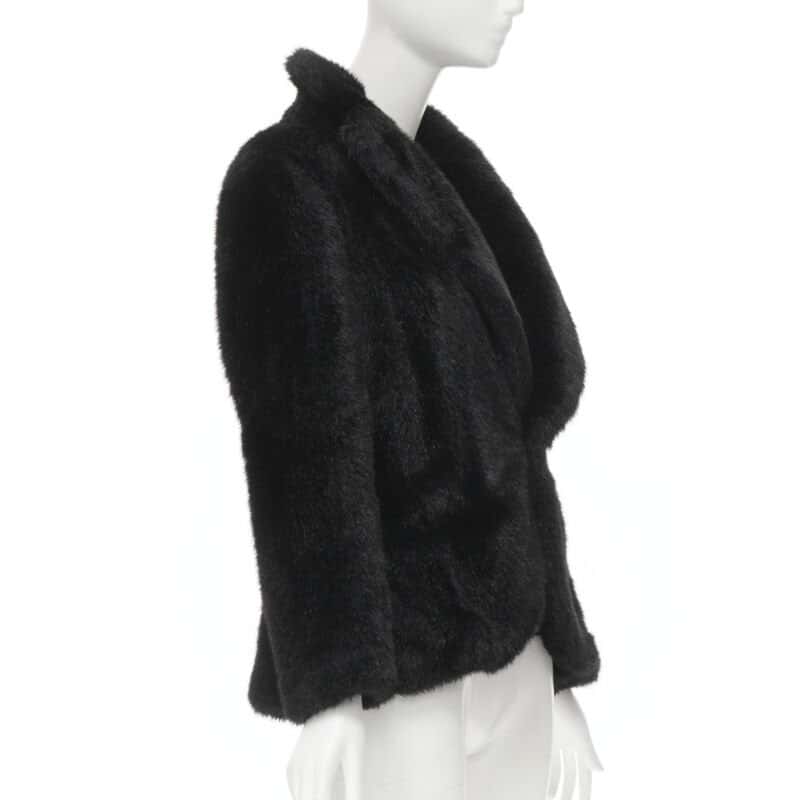 Junya Watanabe Faux Fur PVC Blazer Coat Black Polyester Never worn - Inside View