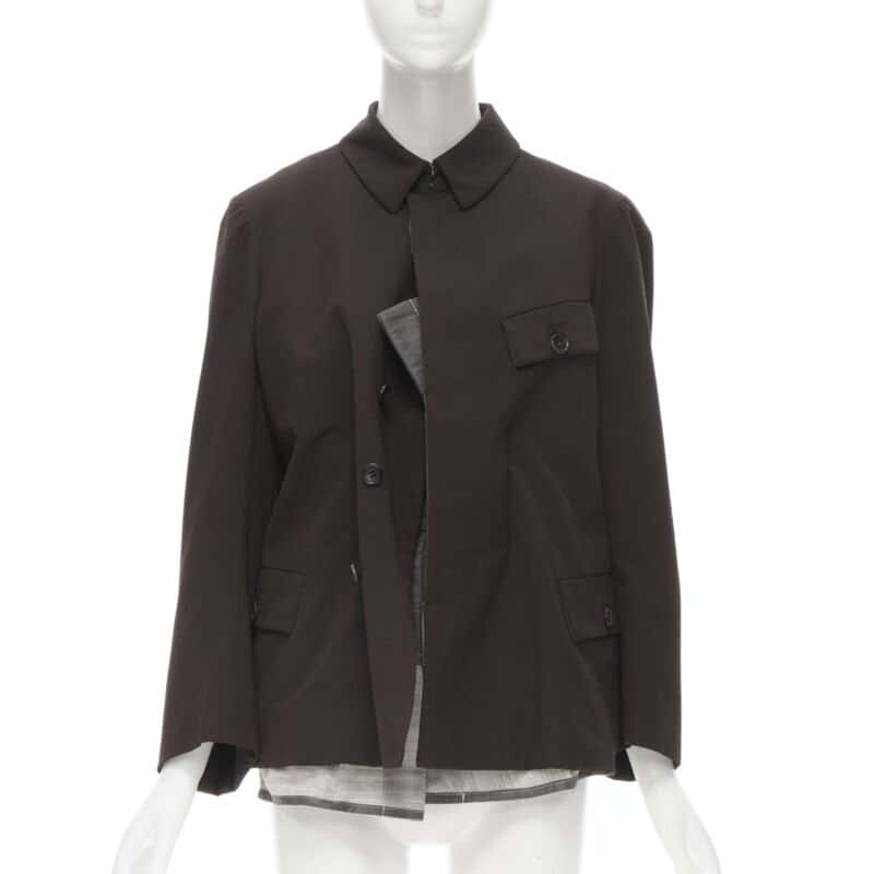 Comme Des Garcons Corset Vest Blazer Burgundy Cotton Never worn - Front View