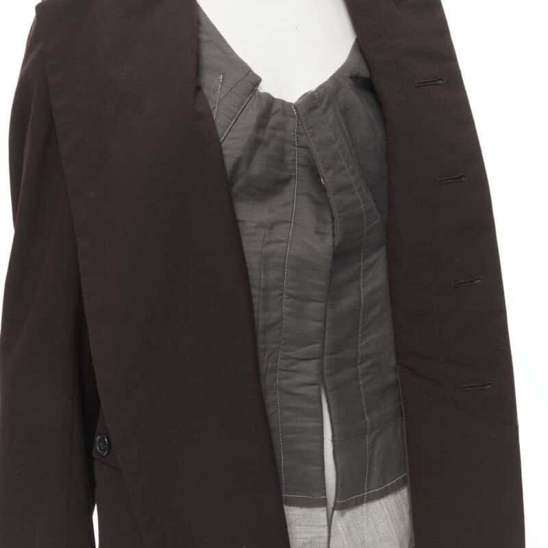 Comme Des Garcons Corset Vest Blazer Burgundy Cotton Never worn - Back View