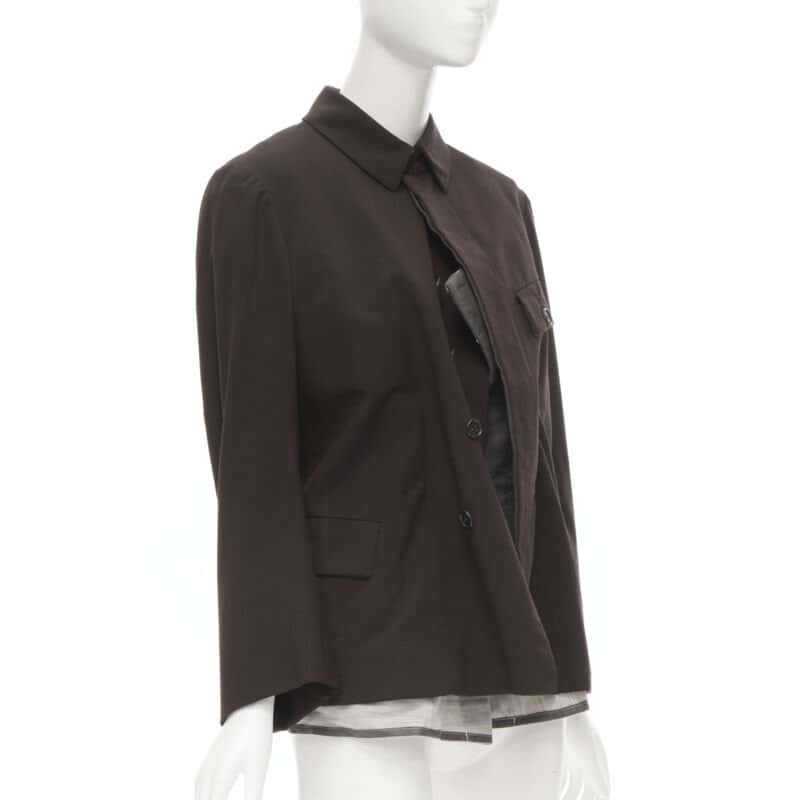 Comme Des Garcons Corset Vest Blazer Burgundy Cotton Never worn - Inside View