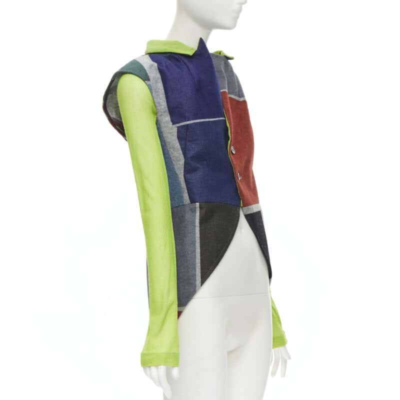 Comme Des Garcons Layered Vest Jacket MultiColor Wool Never worn - Inside View