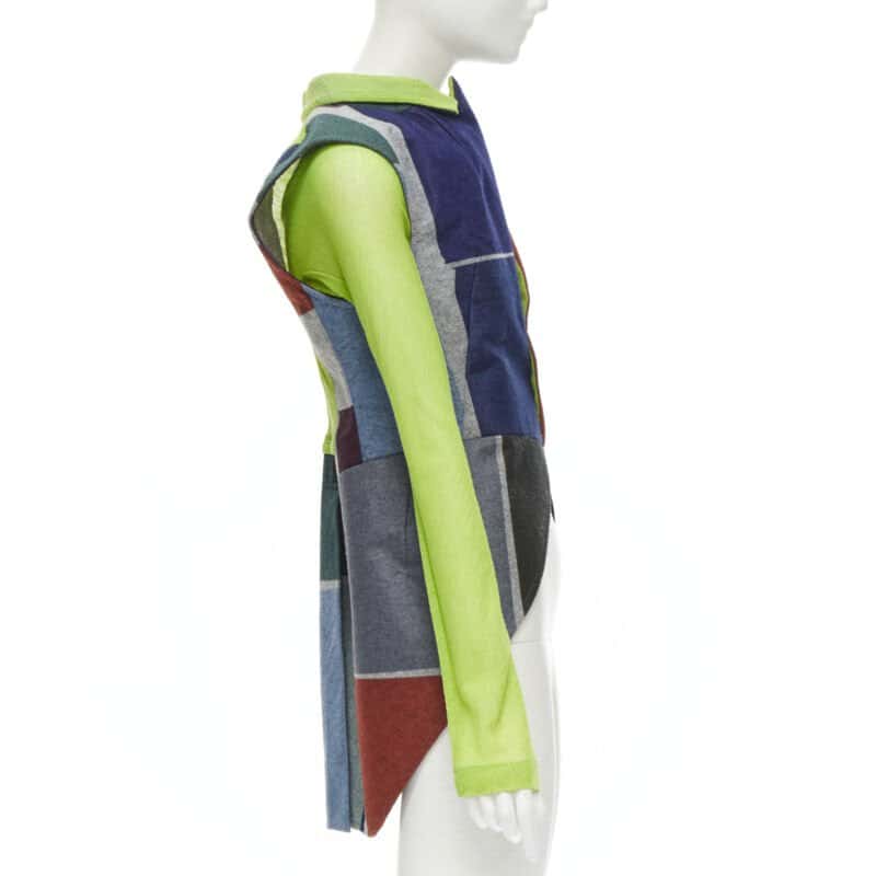 Comme Des Garcons Layered Vest Jacket MultiColor Wool Never worn - Model View