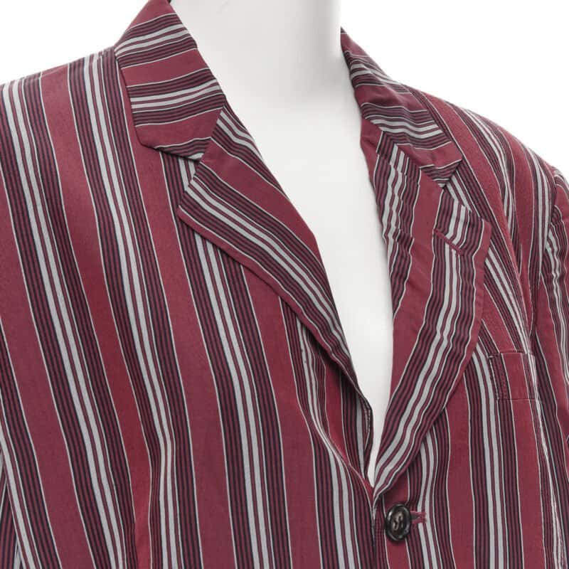 Comme Des Garcons Stripe Deconstructed Blazer Red Polyester Never worn - Back View