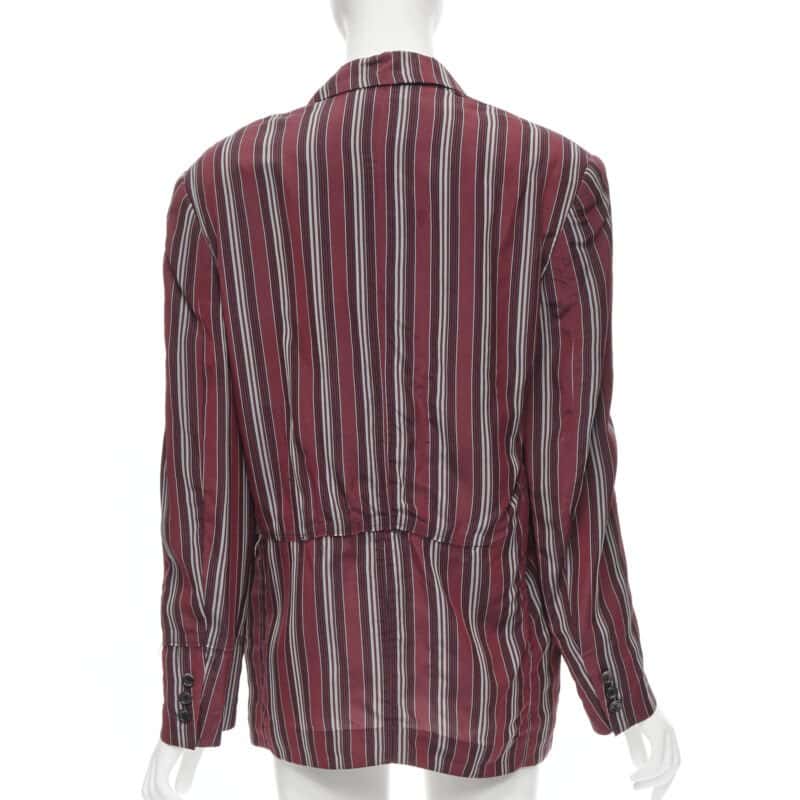 Comme Des Garcons Stripe Deconstructed Blazer Red Polyester Never worn - Box View
