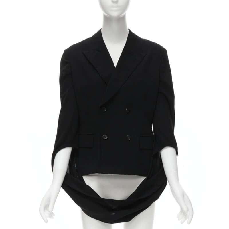 Comme Des Garcons Loop Sleeve Blazer Black Wool Never worn - Front View