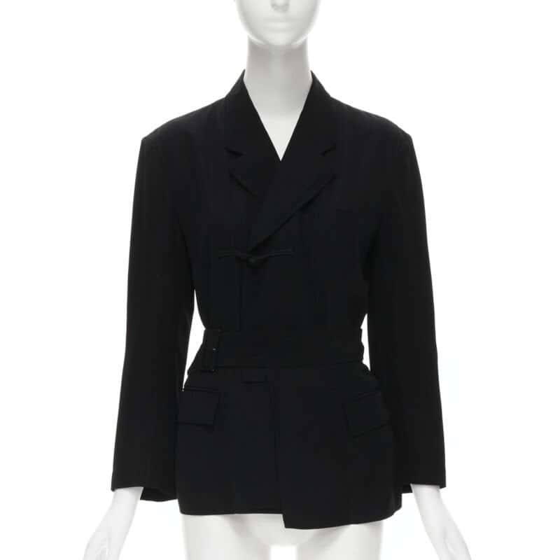 Comme Des Garcons Knot Hem Blazer Black Very good condition - Front View