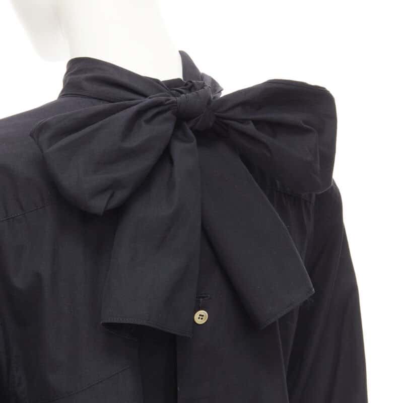 Comme Des Garcons Tiered Tie Shirt Black Cotton Never worn - Back View