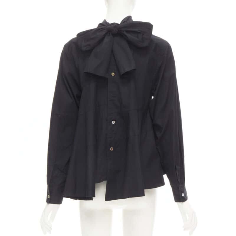 Comme Des Garcons Tiered Tie Shirt Black Cotton Never worn - Box View