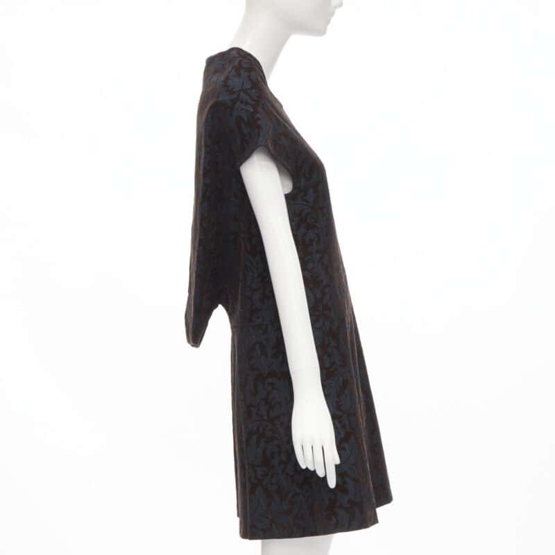 Comme Des Garcons Pinstripe Devore Dress Blue Wool Never worn - Model View
