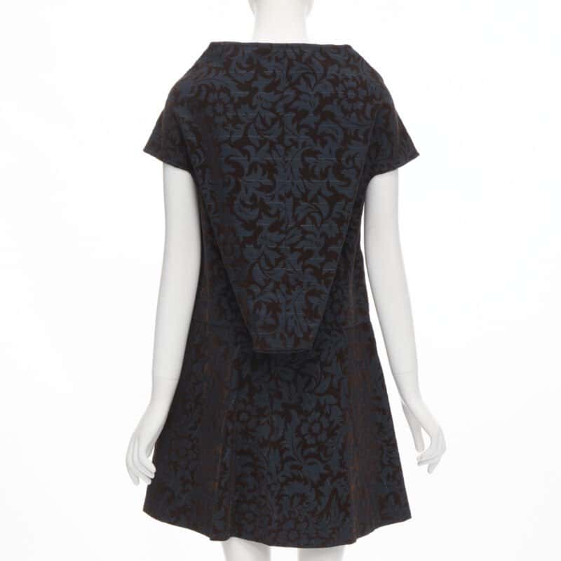 Comme Des Garcons Pinstripe Devore Dress Blue Wool Never worn - Box View
