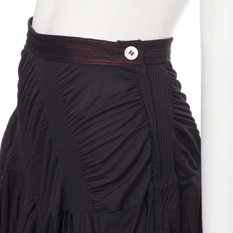Comme Des Garcons Shirred Ruffle Skirt Black Polyester Never worn - Back View