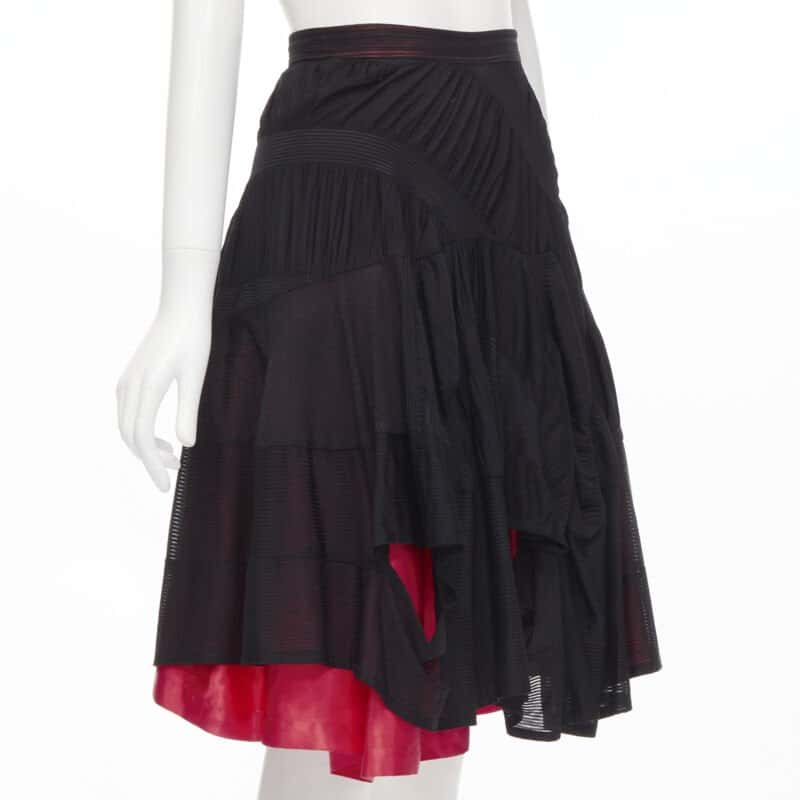 Comme Des Garcons Shirred Ruffle Skirt Black Polyester Never worn - Inside View