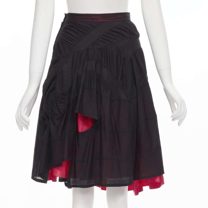 Comme Des Garcons Shirred Ruffle Skirt Black Polyester Never worn - Box View