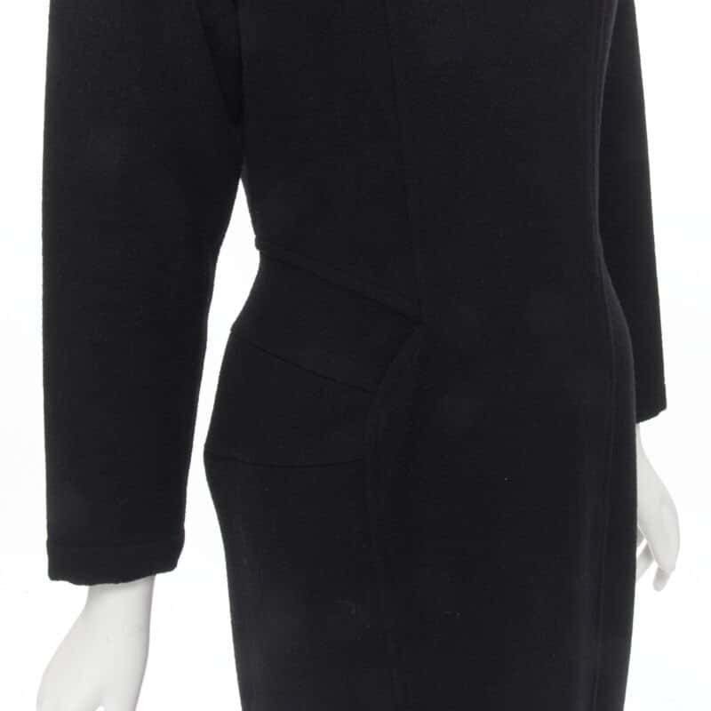 Comme Des Garcons Panelled Sheath Dress Black Wool Never worn - Back View