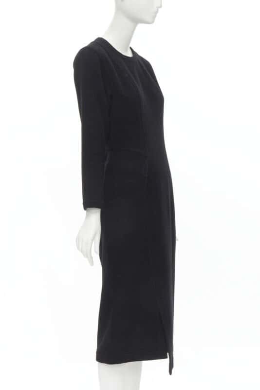 Comme Des Garcons Panelled Sheath Dress Black Wool Never worn - Inside View