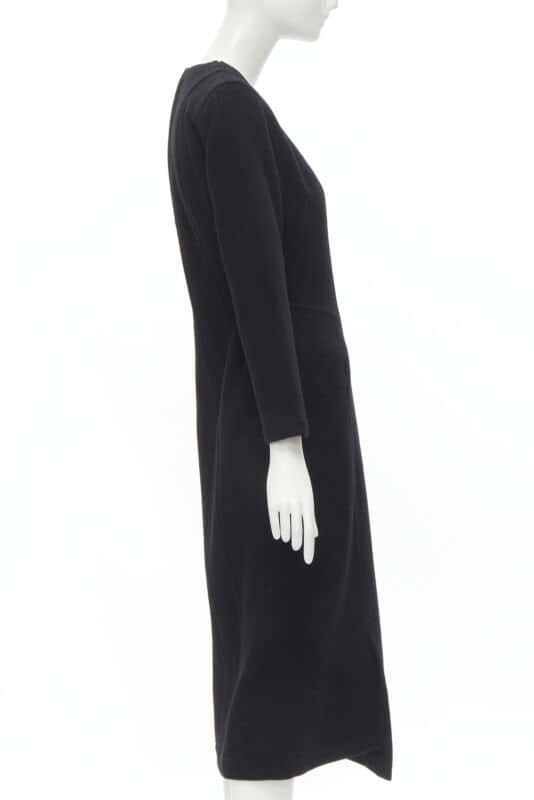 Comme Des Garcons Panelled Sheath Dress Black Wool Never worn - Model View